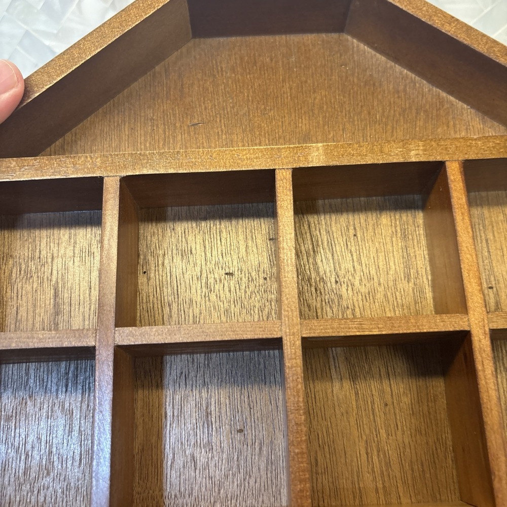 Wooden Miniature Display Shelf Shadow Box Wall Hanging Curio Organizer - Picture 8 of 16